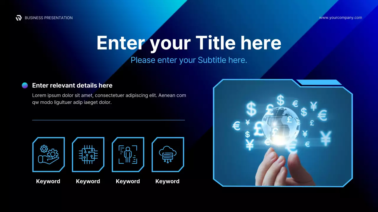 블루 모던 암호화폐 정보 프레젠테이션