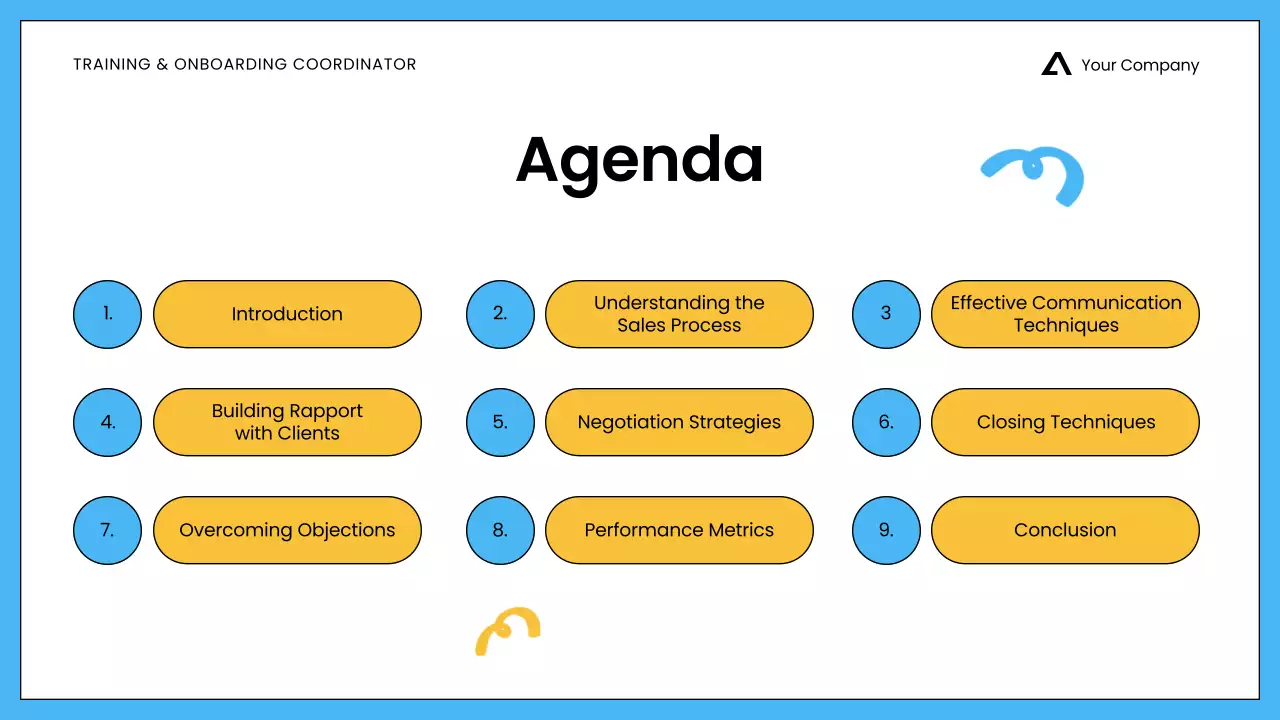 White Blue Minimalist Sales Training for Employees Presentation