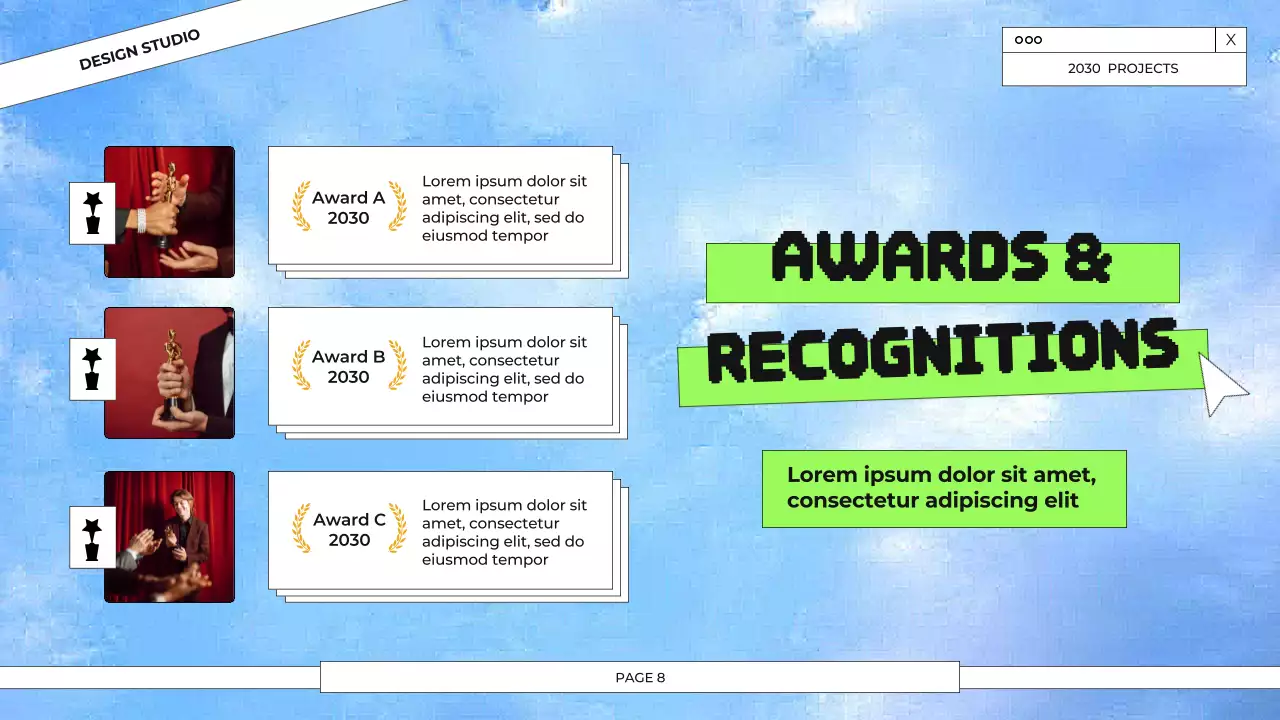 Blue and Green Graphic Design Portfolio Presentation