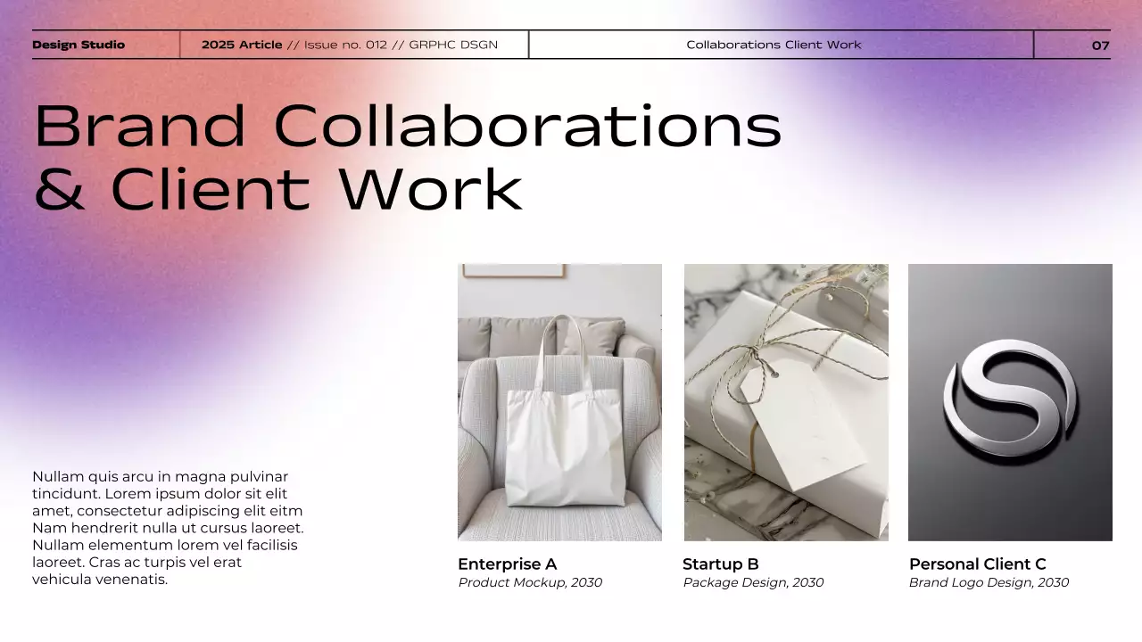 Minimalist Gradient Graphic Design Portfolio Presentation