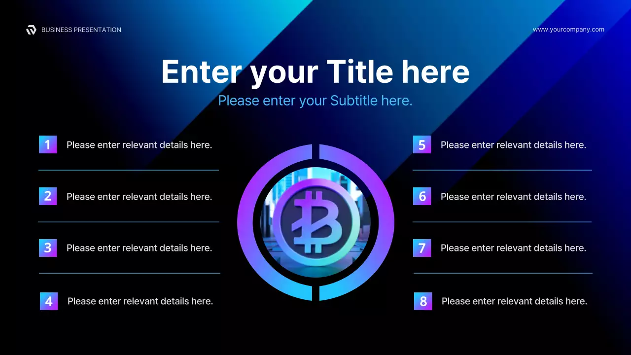 블루 모던 암호화폐 정보 프레젠테이션