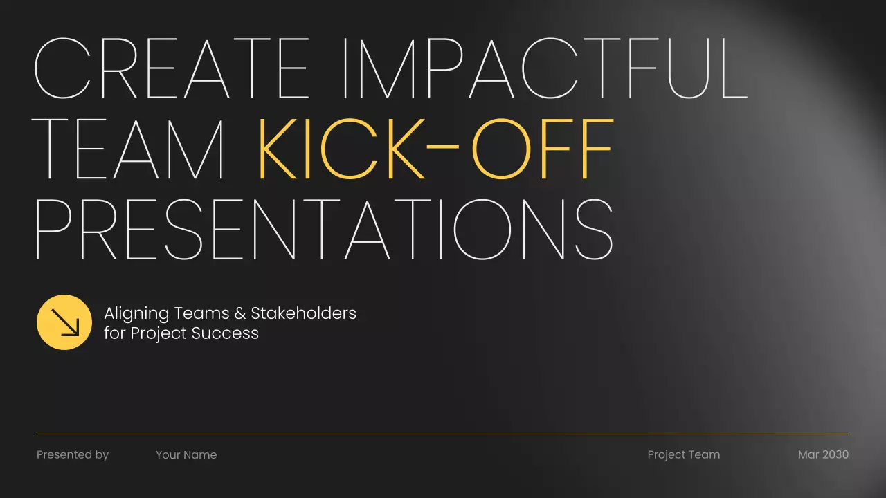 Black Modern Team Kick-Off Meeting Presentation