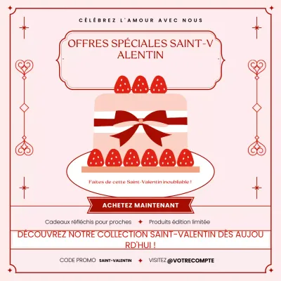 rouge élégant Promotion de la Saint-Valentin