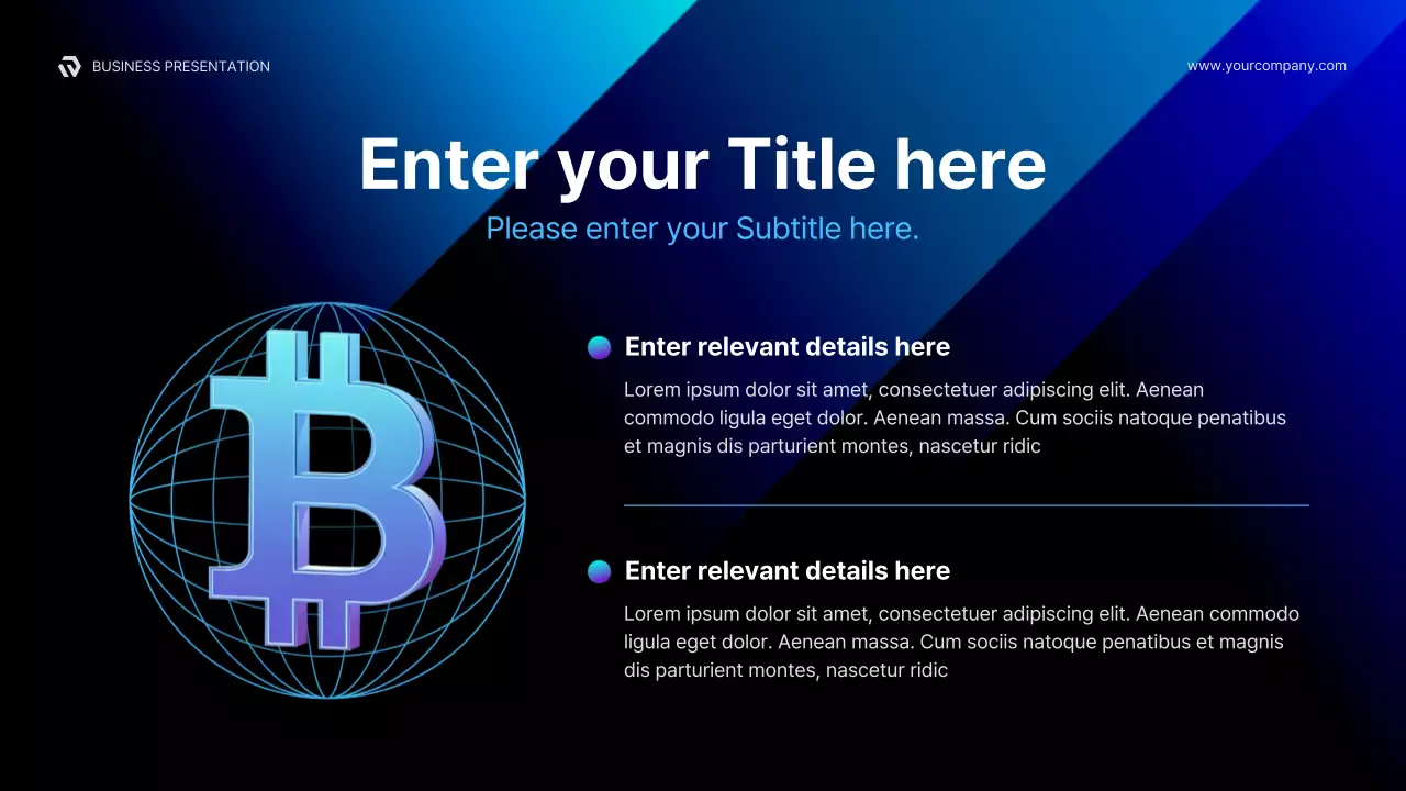 블루 모던 암호화폐 정보 프레젠테이션