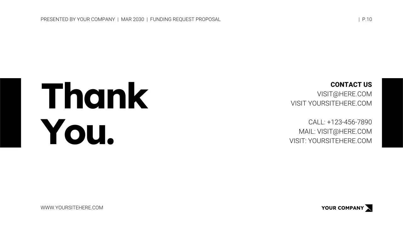 Black and White Startup Funding Proposal Presentation