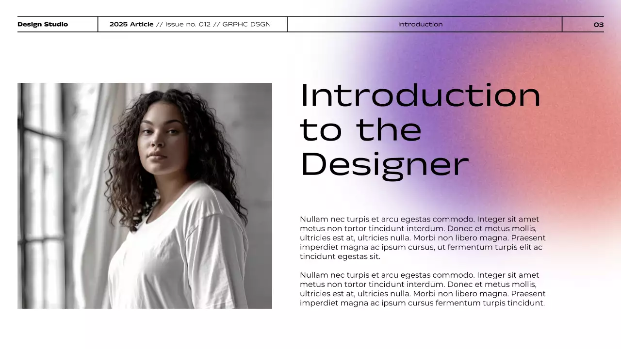 Minimalist Gradient Graphic Design Portfolio Presentation