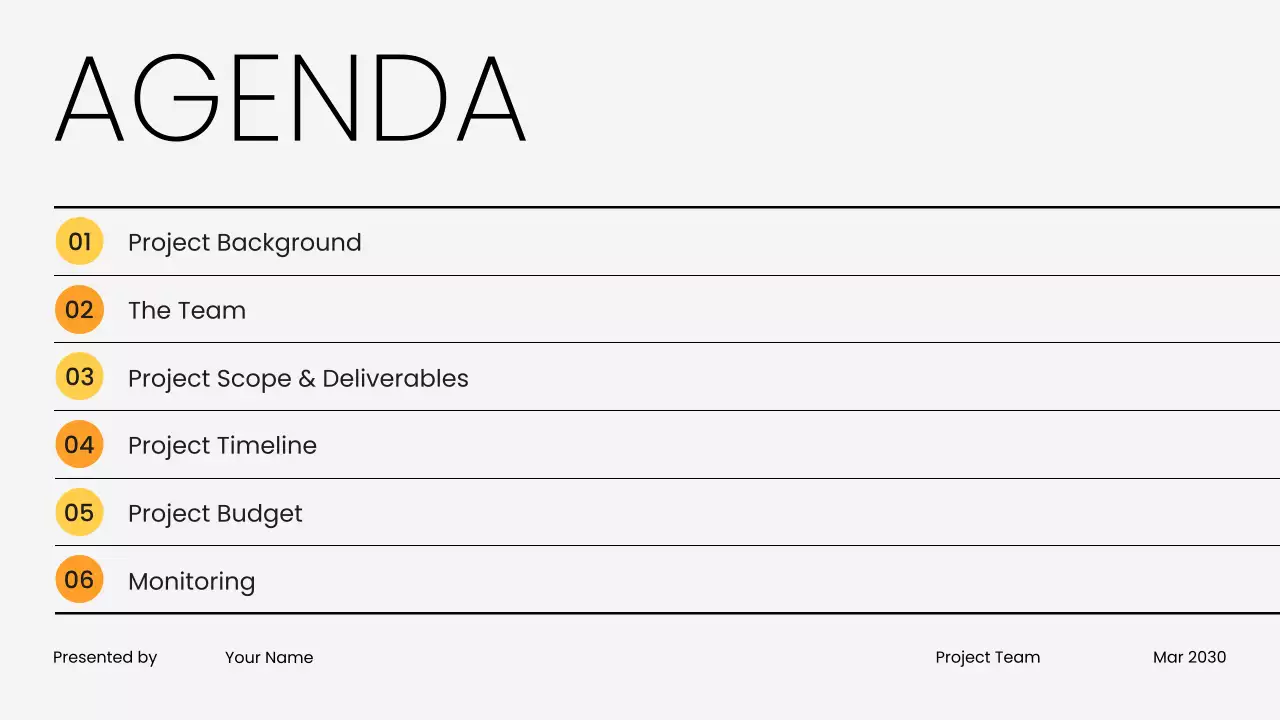 Black Modern Team Kick-Off Meeting Presentation