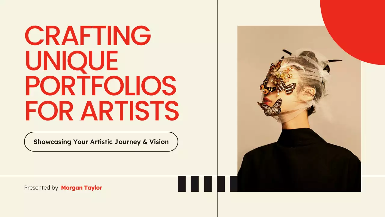 Beige Red Minimal Art Portfolio Presentation