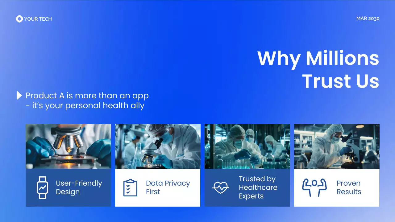 Blue Gradient Modern Health Tech Introduction Presentation