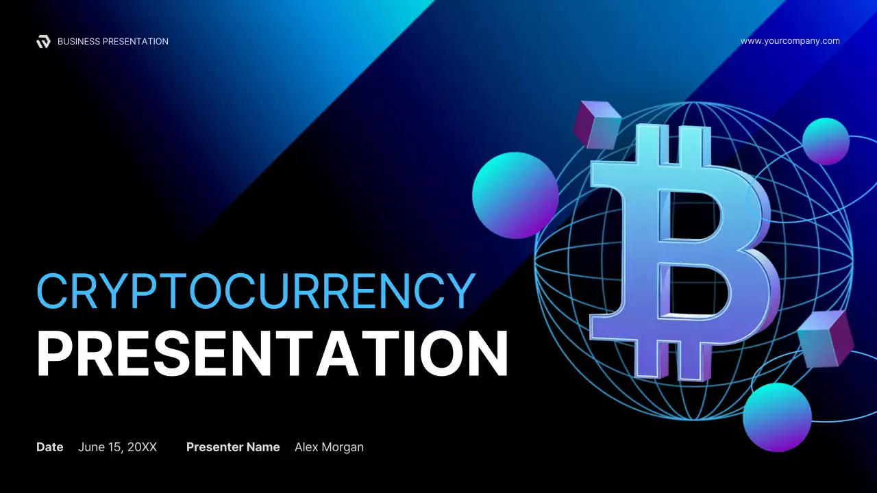 블루 모던 암호화폐 정보 프레젠테이션