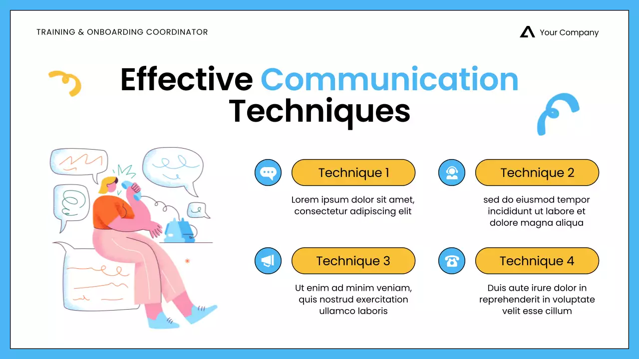 White Blue Minimalist Sales Training for Employees Presentation