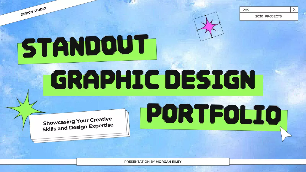 Blue and Green Graphic Design Portfolio Presentation