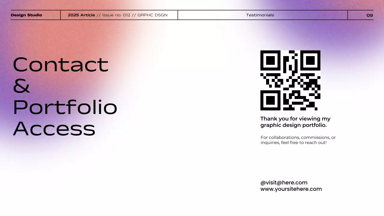 Minimalist Gradient Graphic Design Portfolio Presentation