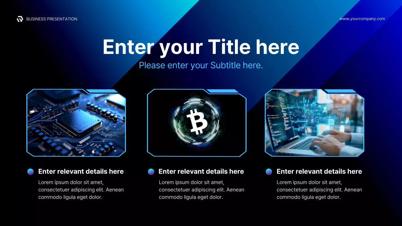 블루 모던 암호화폐 정보 프레젠테이션