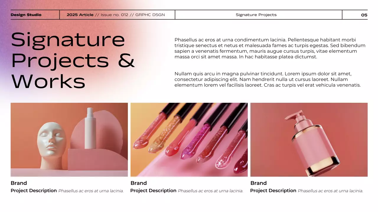 Minimalist Gradient Graphic Design Portfolio Presentation