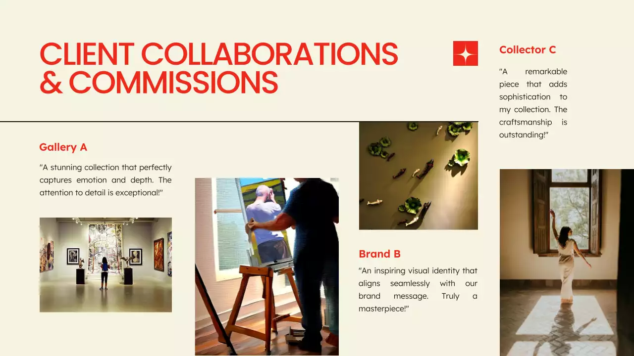 Beige Red Minimal Art Portfolio Presentation