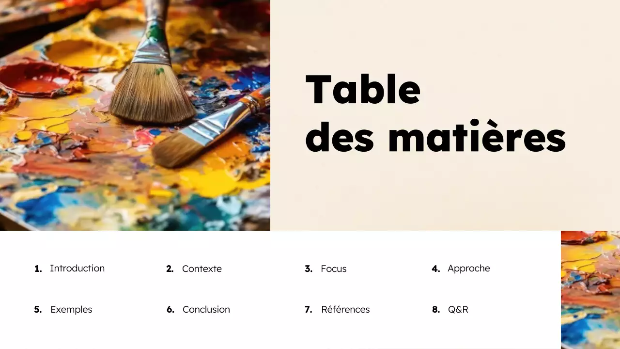 Présentation de l'éducation artistique moderne