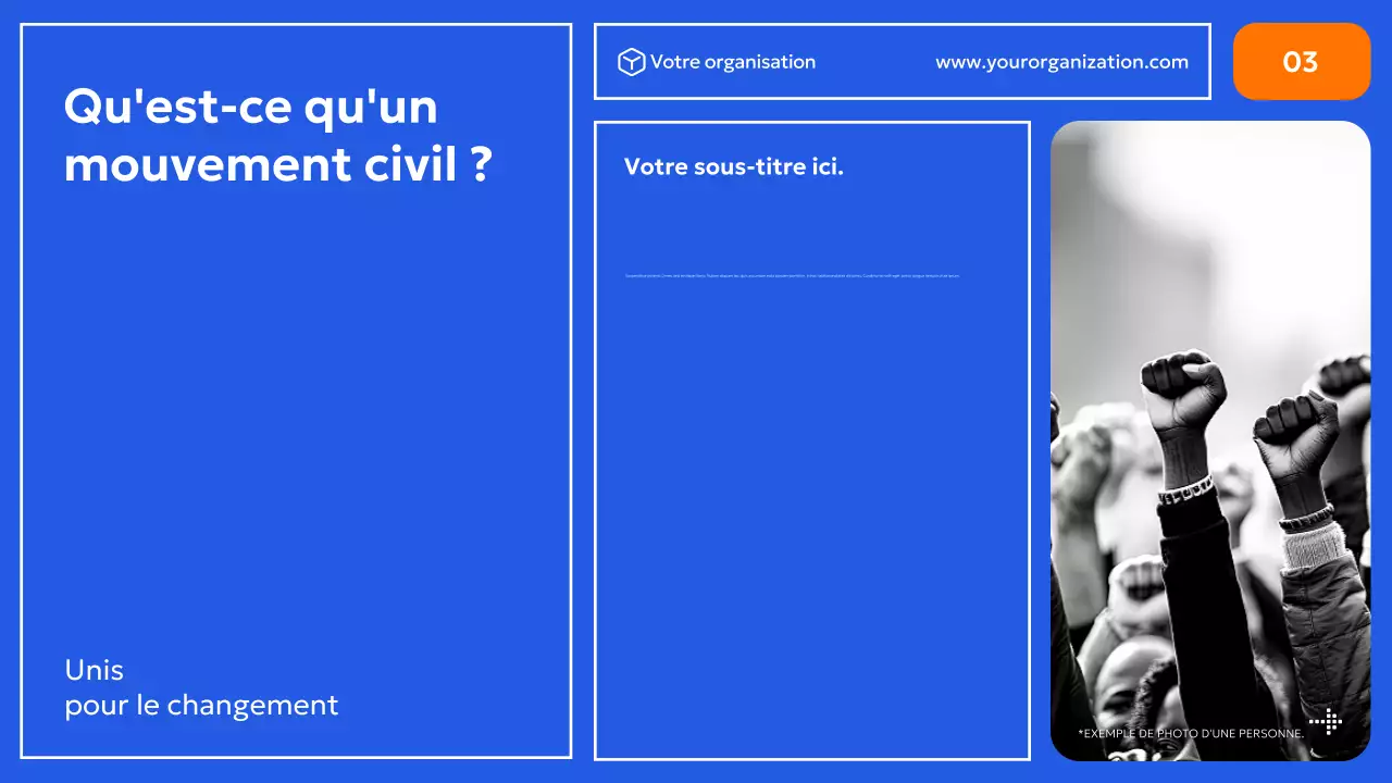 promotion des droits civiques en bleu moderne