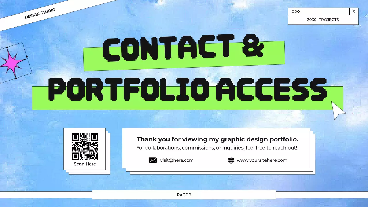 Blue and Green Graphic Design Portfolio Presentation