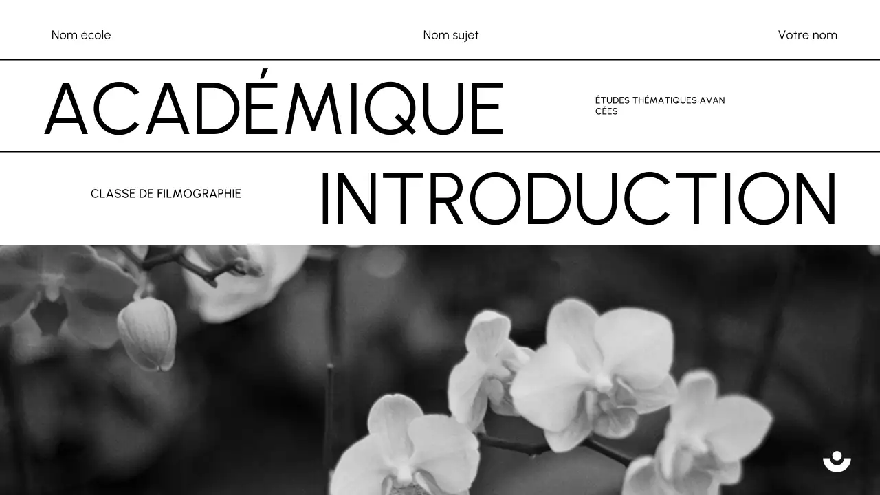 Introduction académique minimale noire document de classe