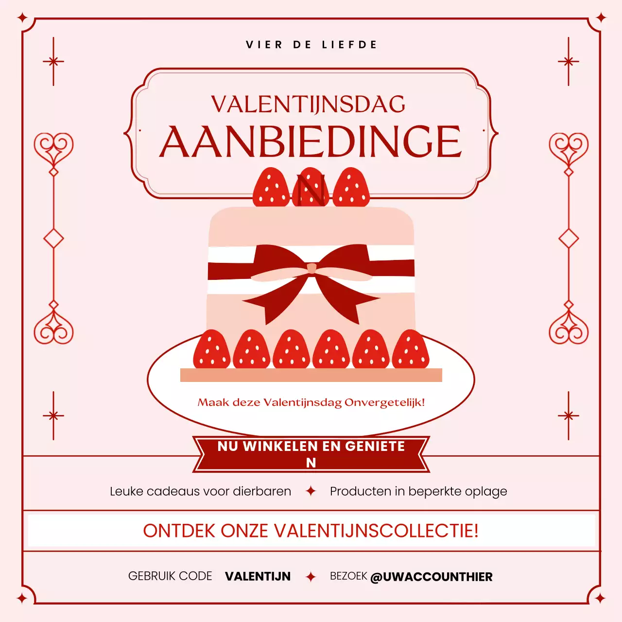rode elegante Valentijn promotie