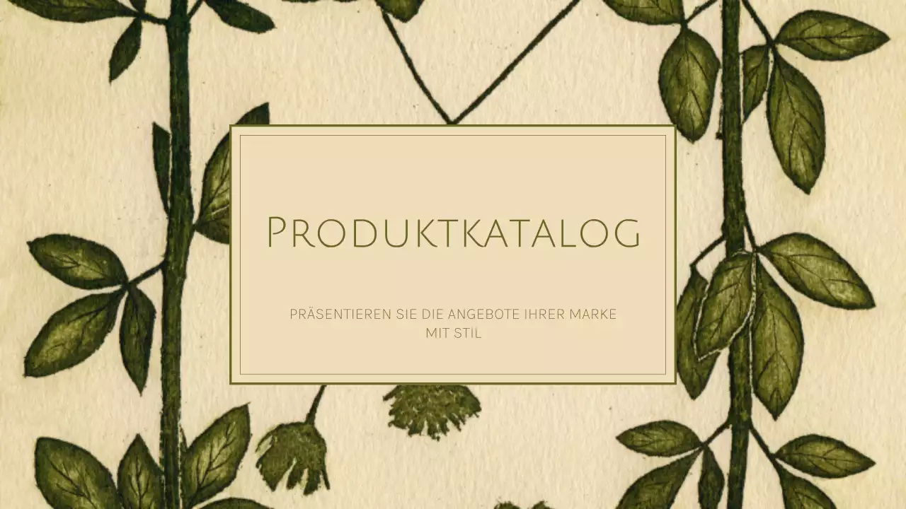 grüner botanischer Produktkatalog