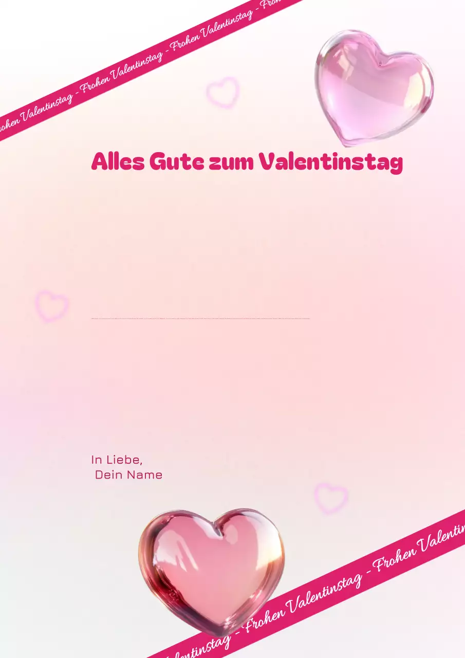 rosa romantische Liebeskarte