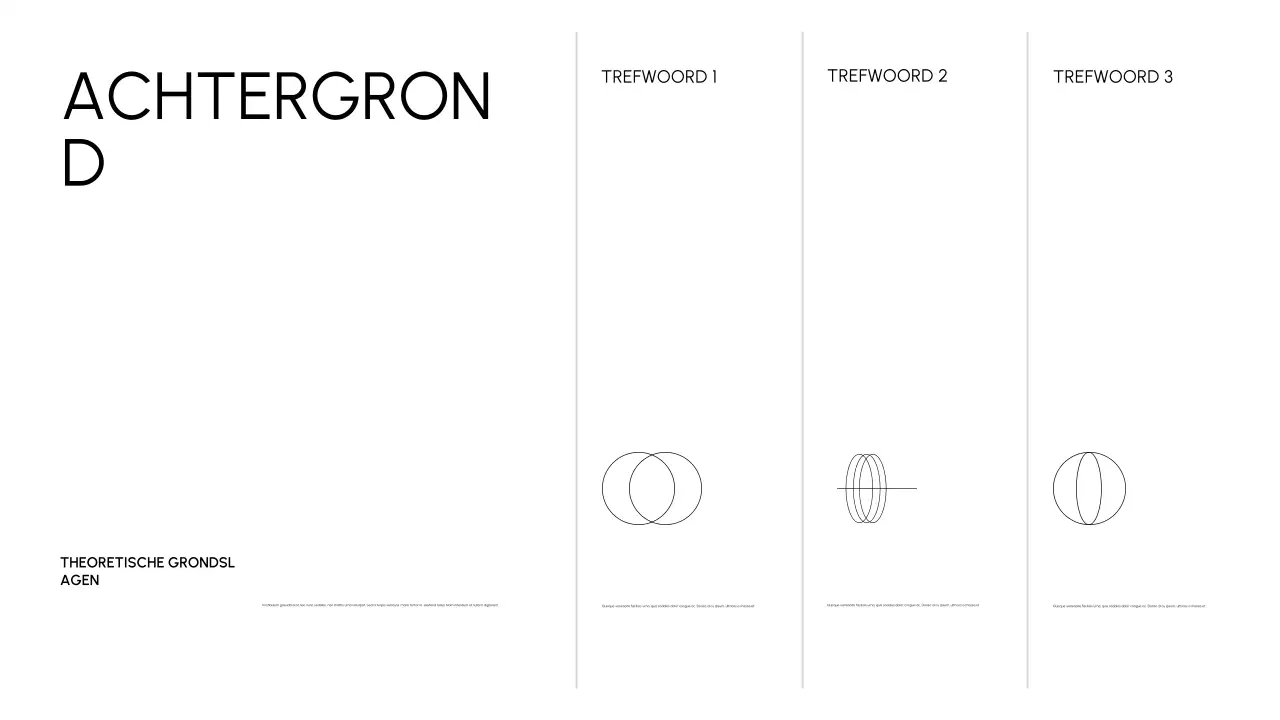 Zwart minimaal academisch introductiedocument