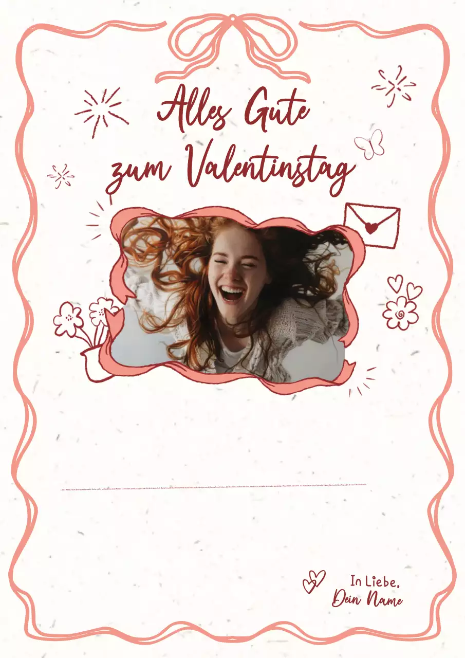 Roter eleganter Valentinstagsbrief