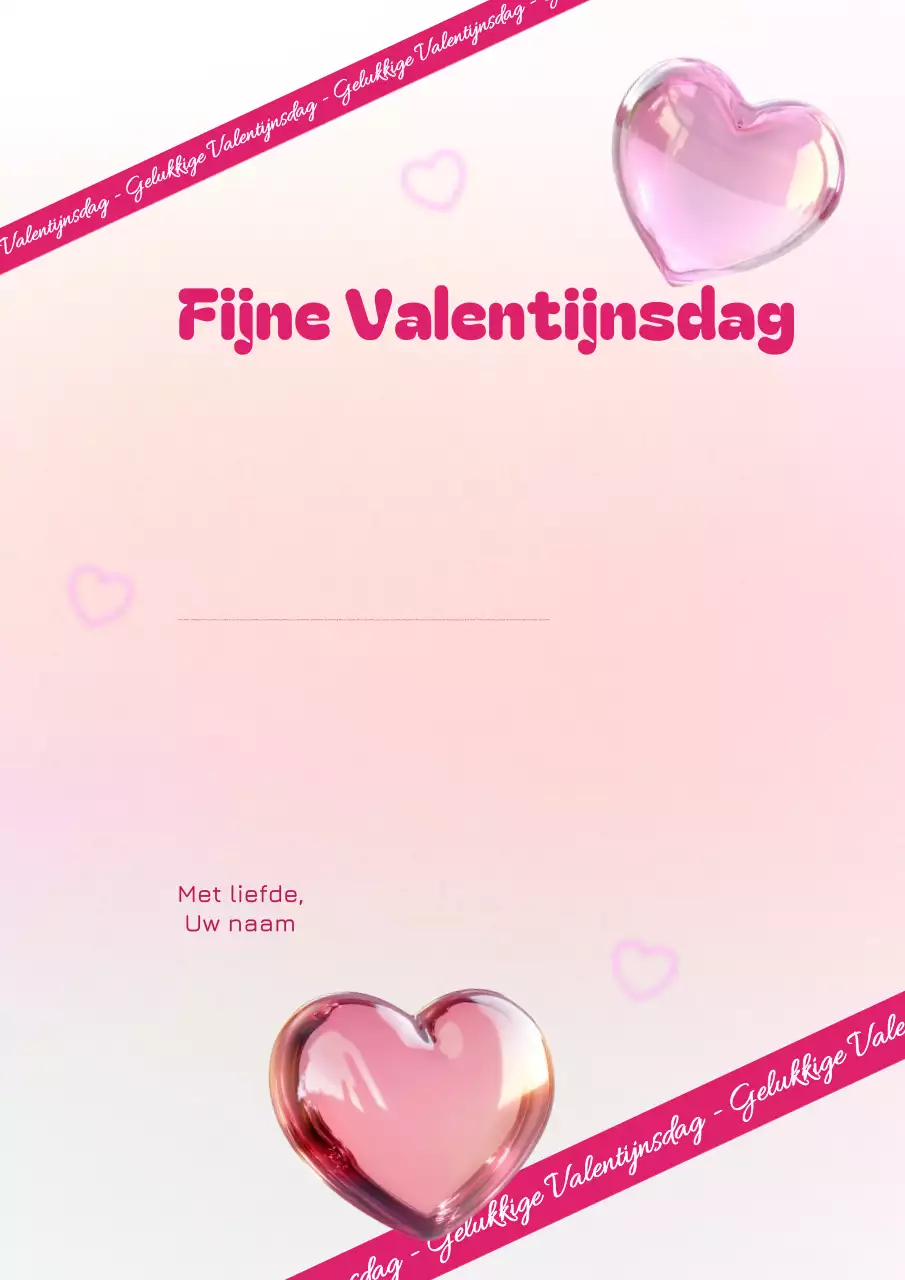 roze romantische liefdeskaart