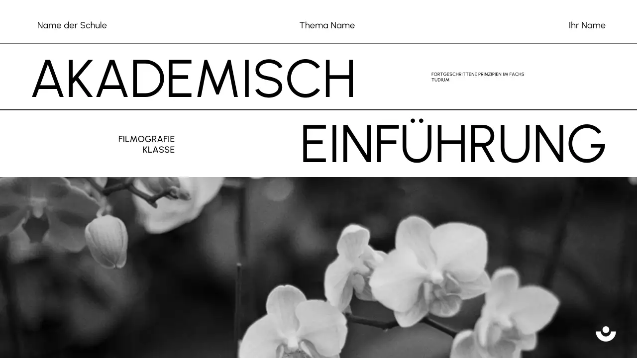 Schwarze minimale akademische Einführung Klasse Dokument