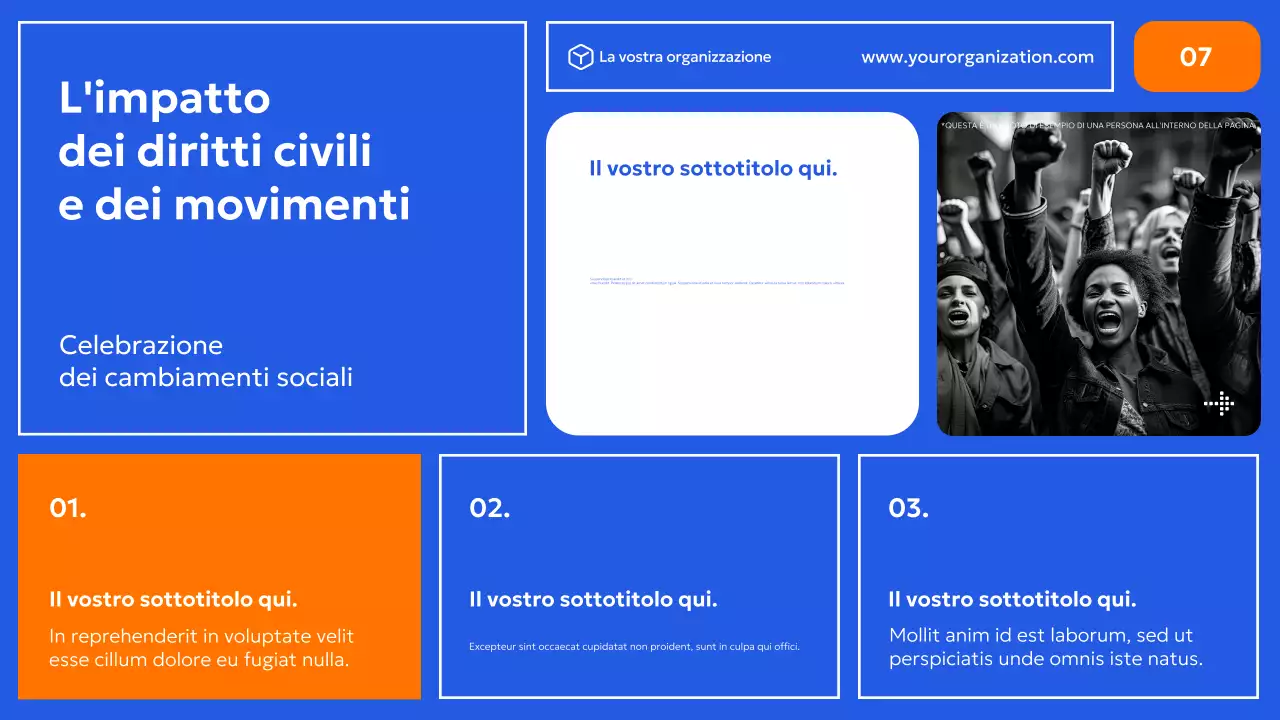 promozione dei diritti civili moderni in blu
