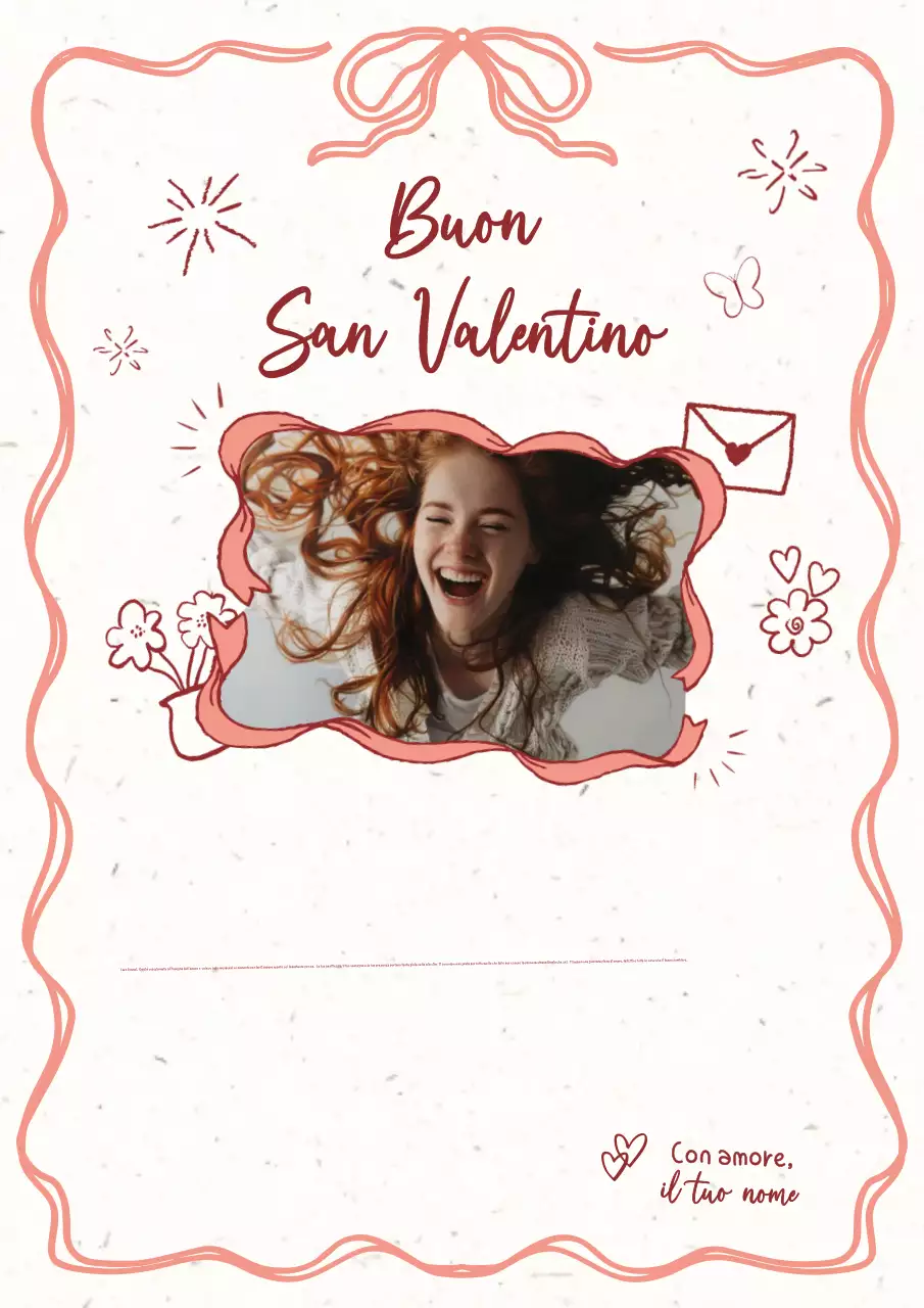 Lettera di San Valentino elegante e rossa