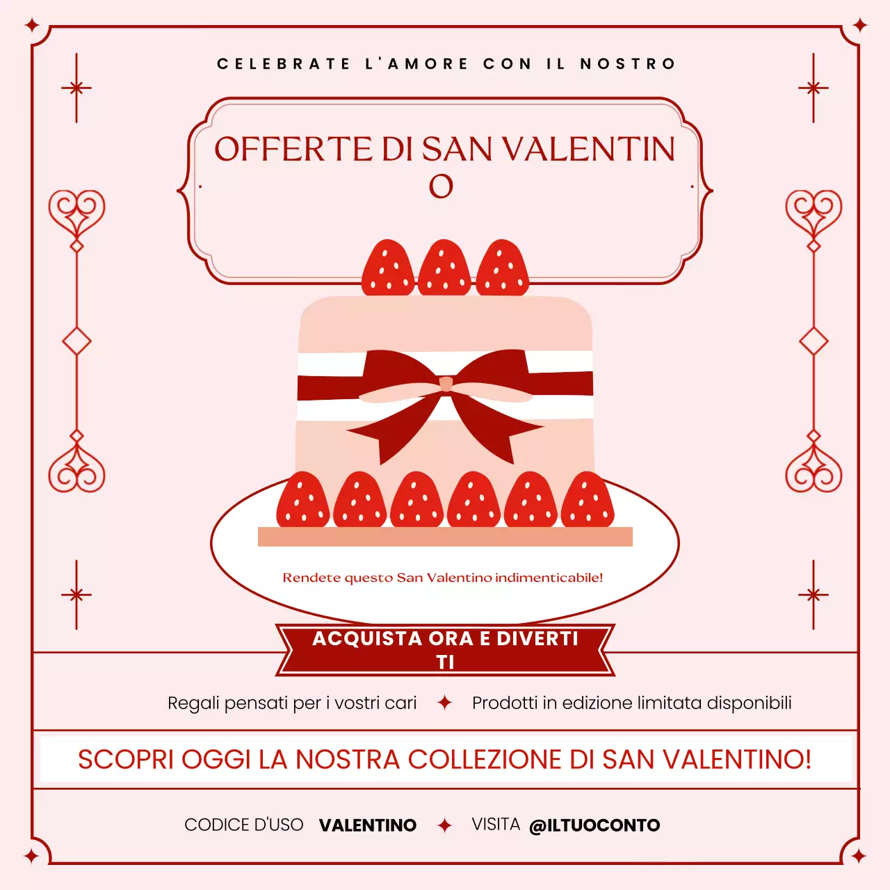 rosso elegante promozione di San Valentino