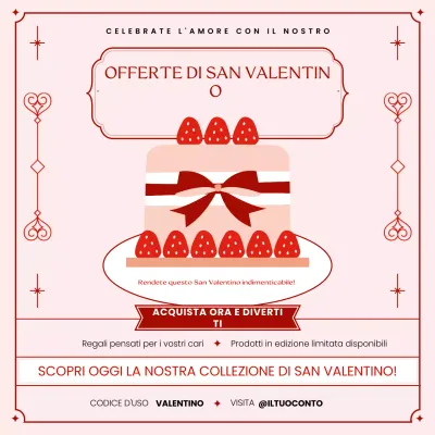 rosso elegante promozione di San Valentino