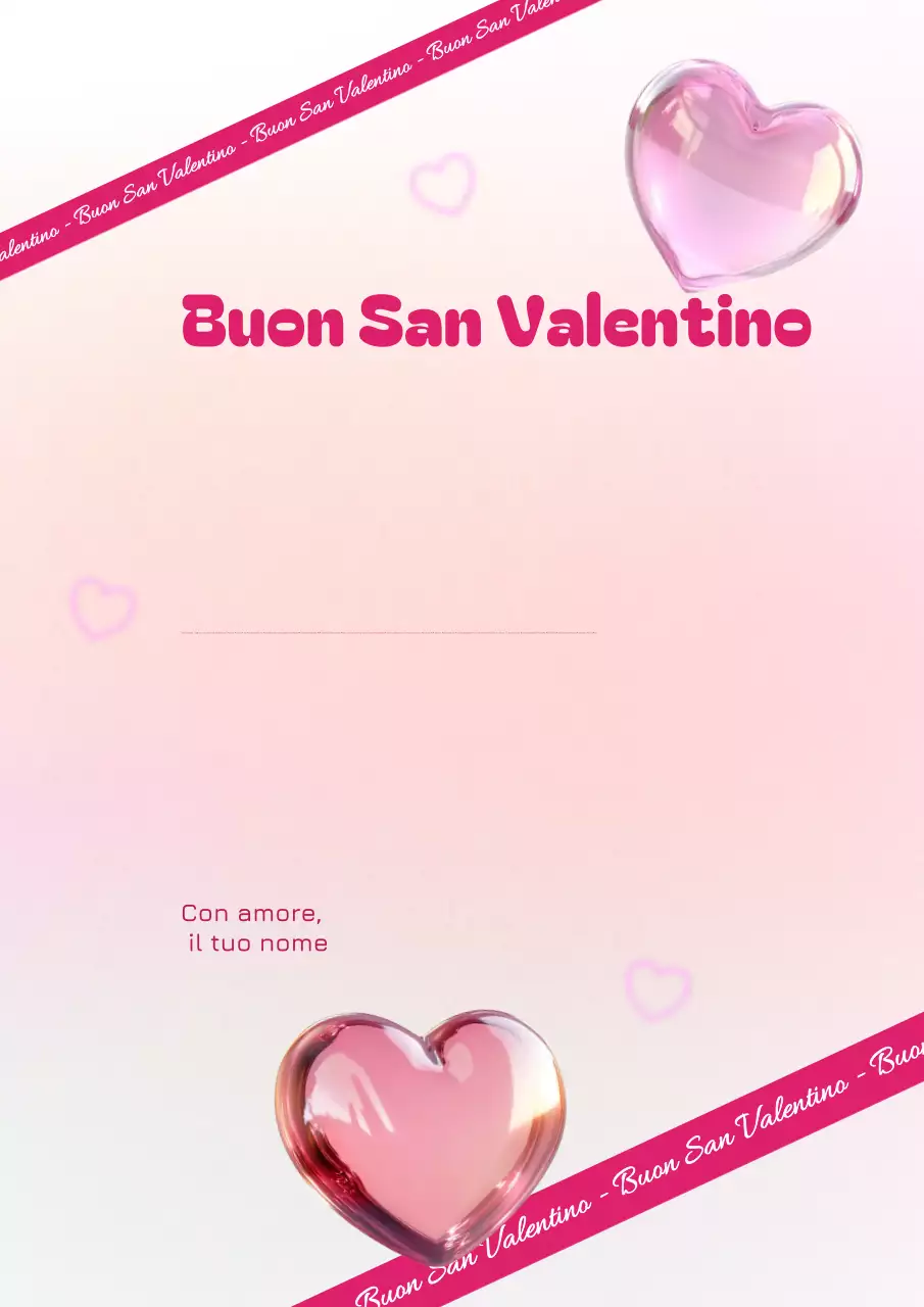 biglietto d'amore romantico rosa
