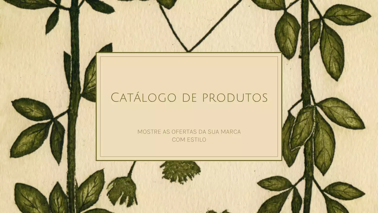 catálogo de produtos botânicos verdes