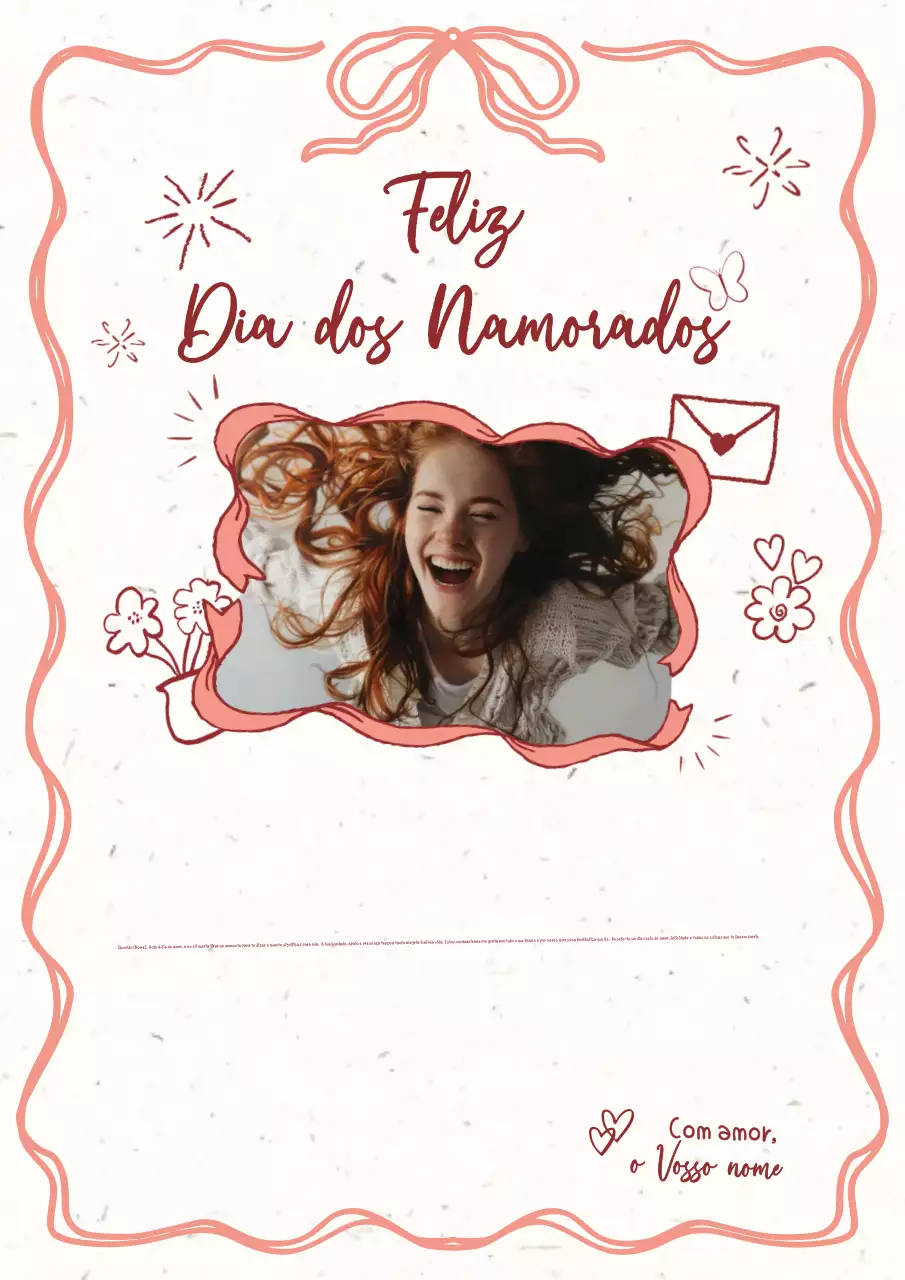 Carta de S. Valentim vermelha e elegante