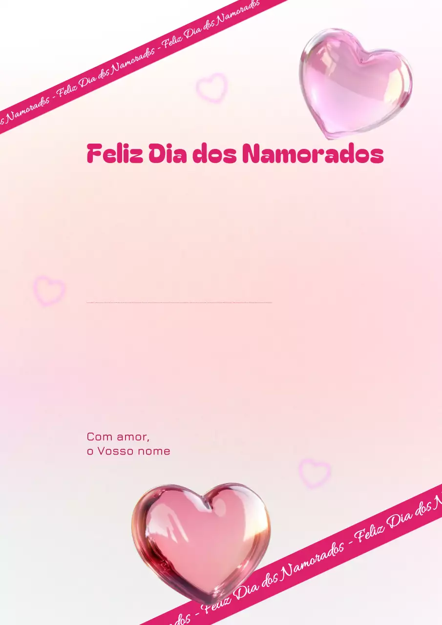 cartão de amor romântico cor-de-rosa