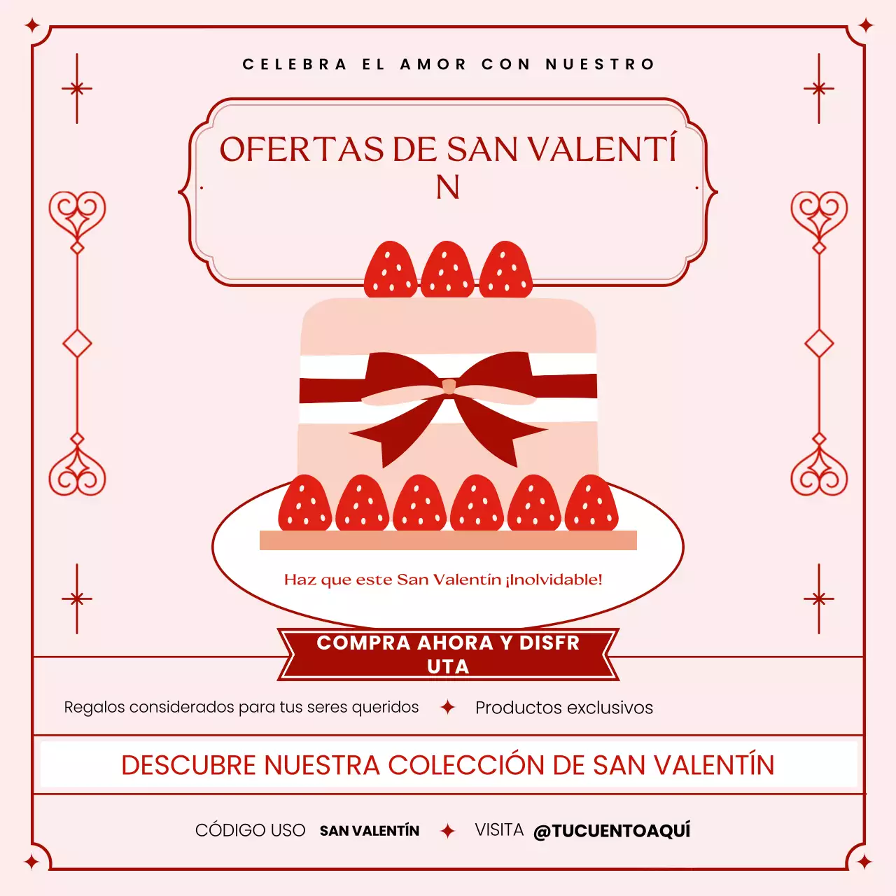 rojo elegante promoción de San Valentín