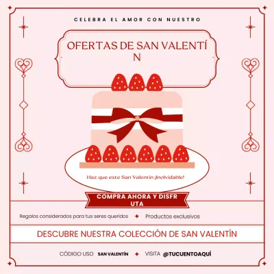 rojo elegante promoción de San Valentín