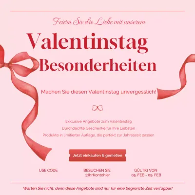 rosa elegante Valentinstag-Aktion