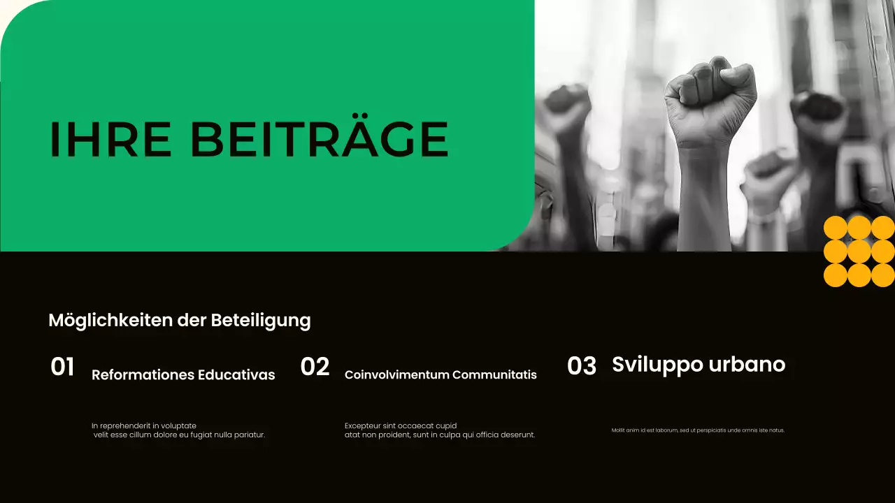 Präsentation der modernen grünen Bürgerbewegungen