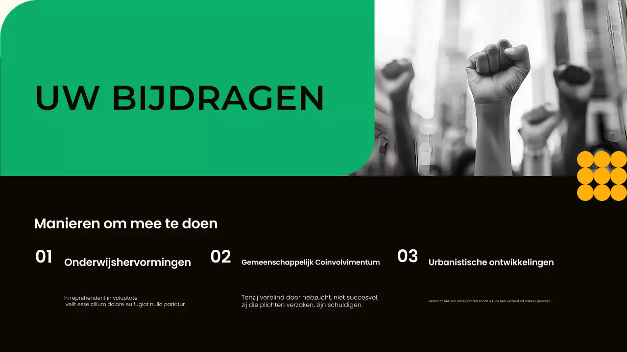 Presentatie groene moderne burgerbewegingen