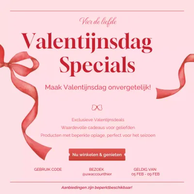 roze elegante Valentijnspromotie