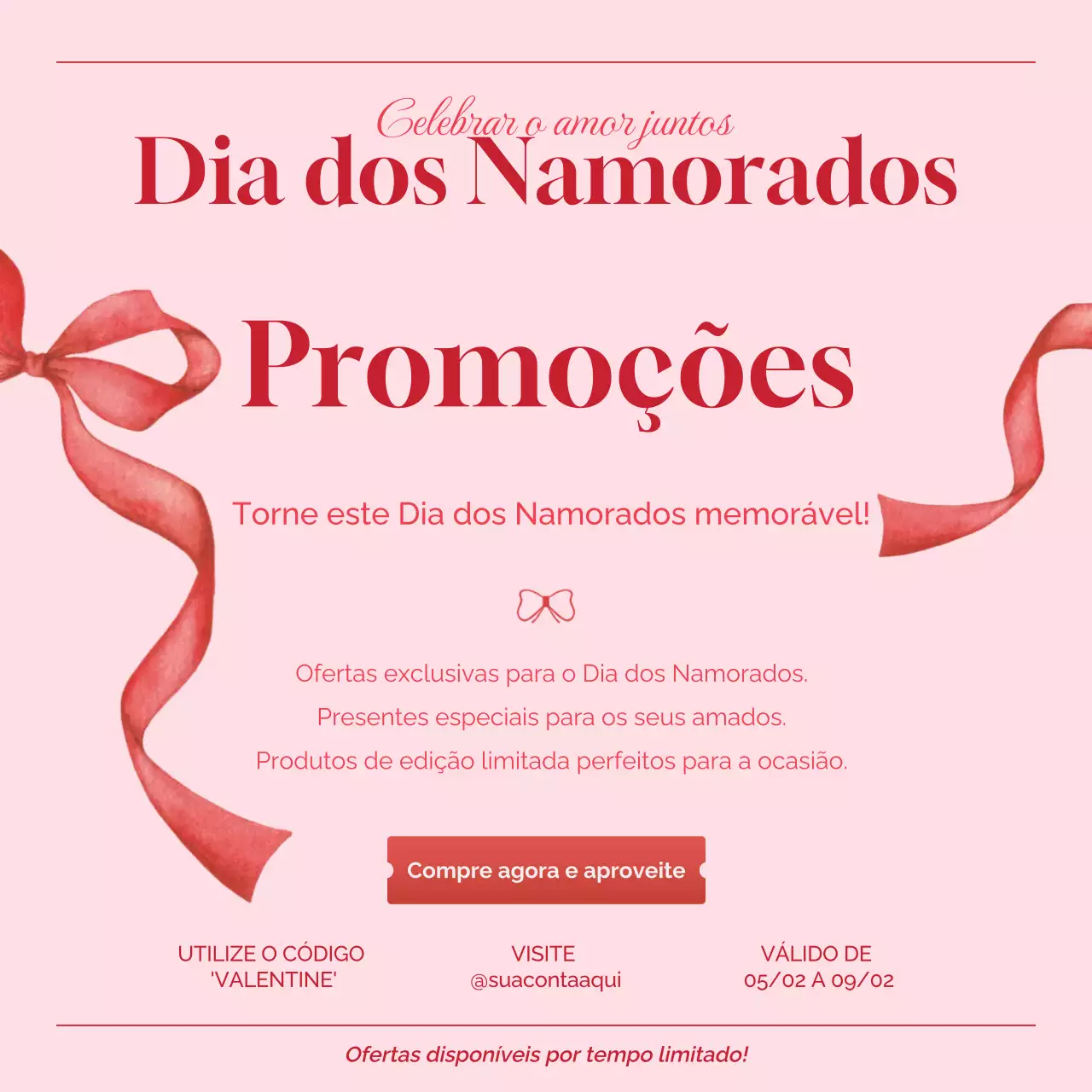 rosa elegante Promoção do dia dos namorados
