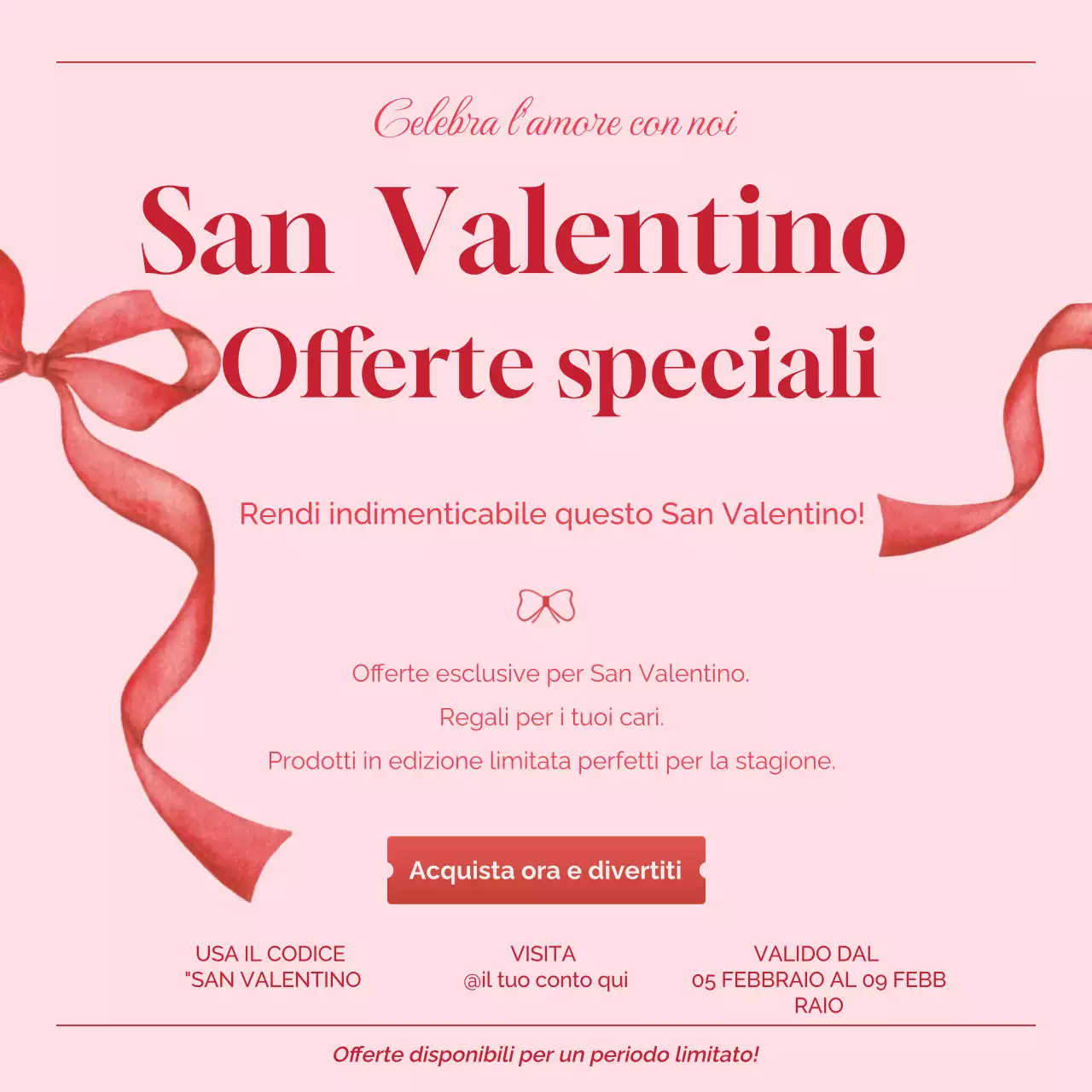 promozione rosa elegante per San Valentino