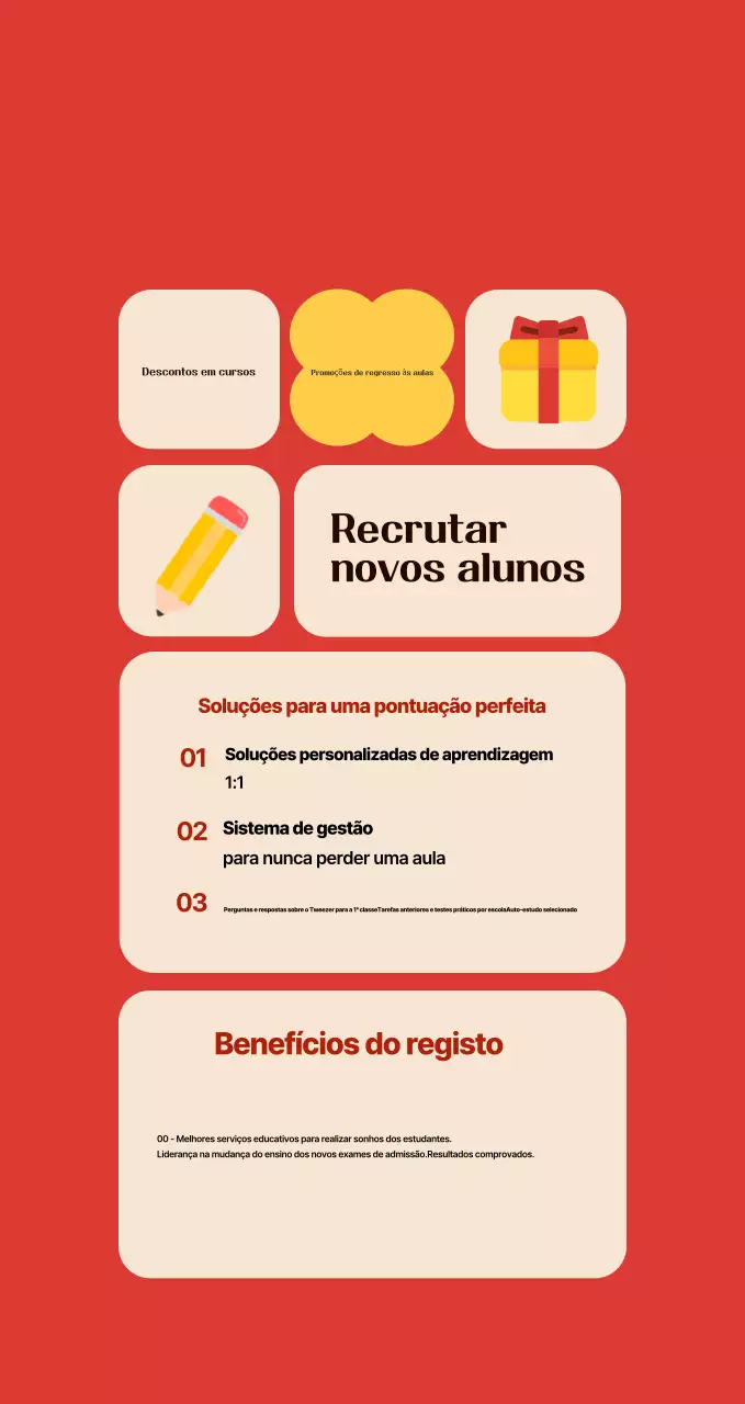 Anúncio de recrutamento de estagiários da Red Tidy