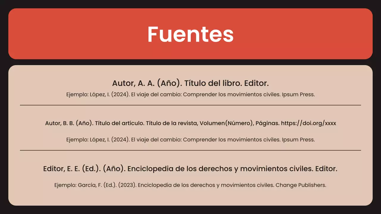 presentación de los movimientos civiles modernos de orange