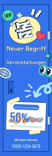 Werben Sie für eine Blue-Pop-Schulanfangsveranstaltung